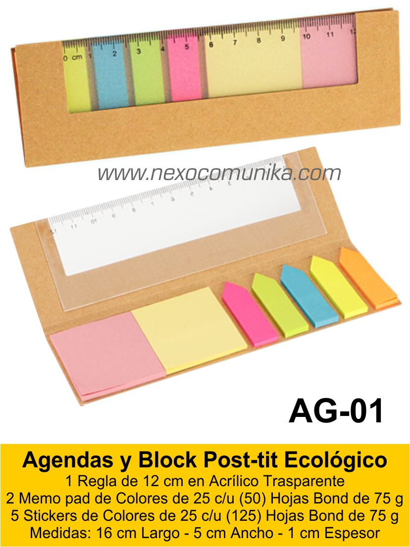 Agendas y Block Post-tit Ecológico 1 - Nexo Comunika SAC
