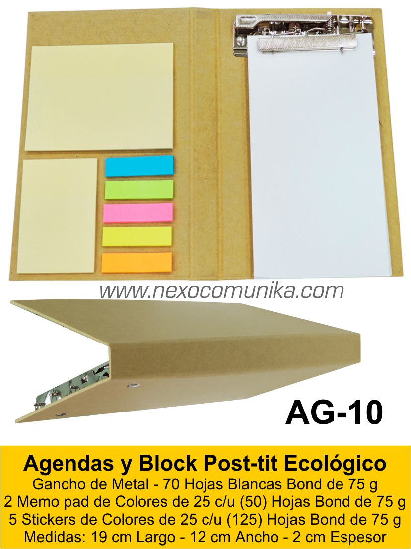 Agendas y Block Post-tit Ecológico 10 - Nexo Comunika SAC