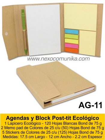 Agendas y Block Post-tit Ecológico 11 - Nexo Comunika SAC