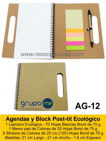 Agendas y Block Post-tit Ecológico 12 - Nexo Comunika SAC