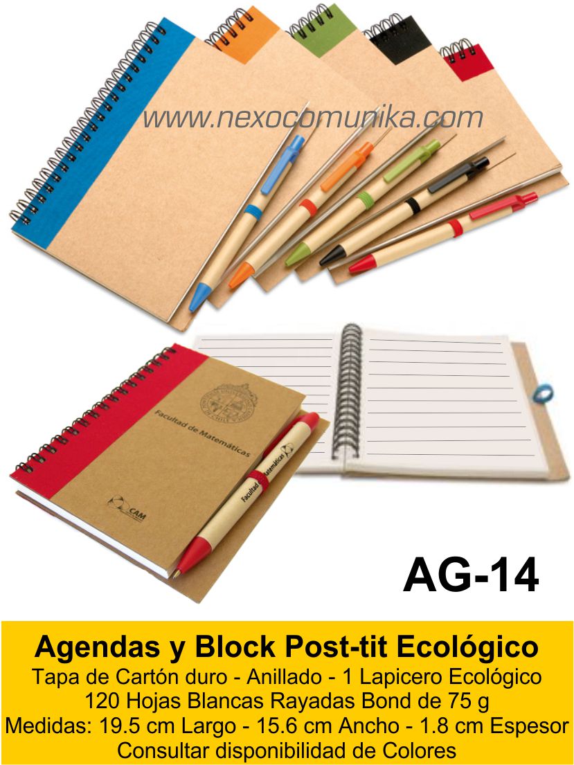 Agendas y Block Post-tit Ecológico 14 - Nexo Comunika SAC