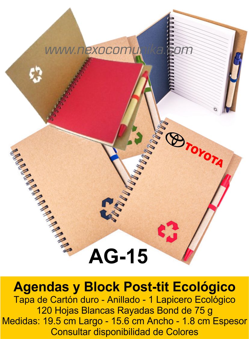 Agendas y Block Post-tit Ecológico 15 - Nexo Comunika SAC