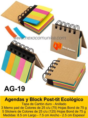 Agendas y Block Post-tit Ecológico 19 - Nexo Comunika SAC