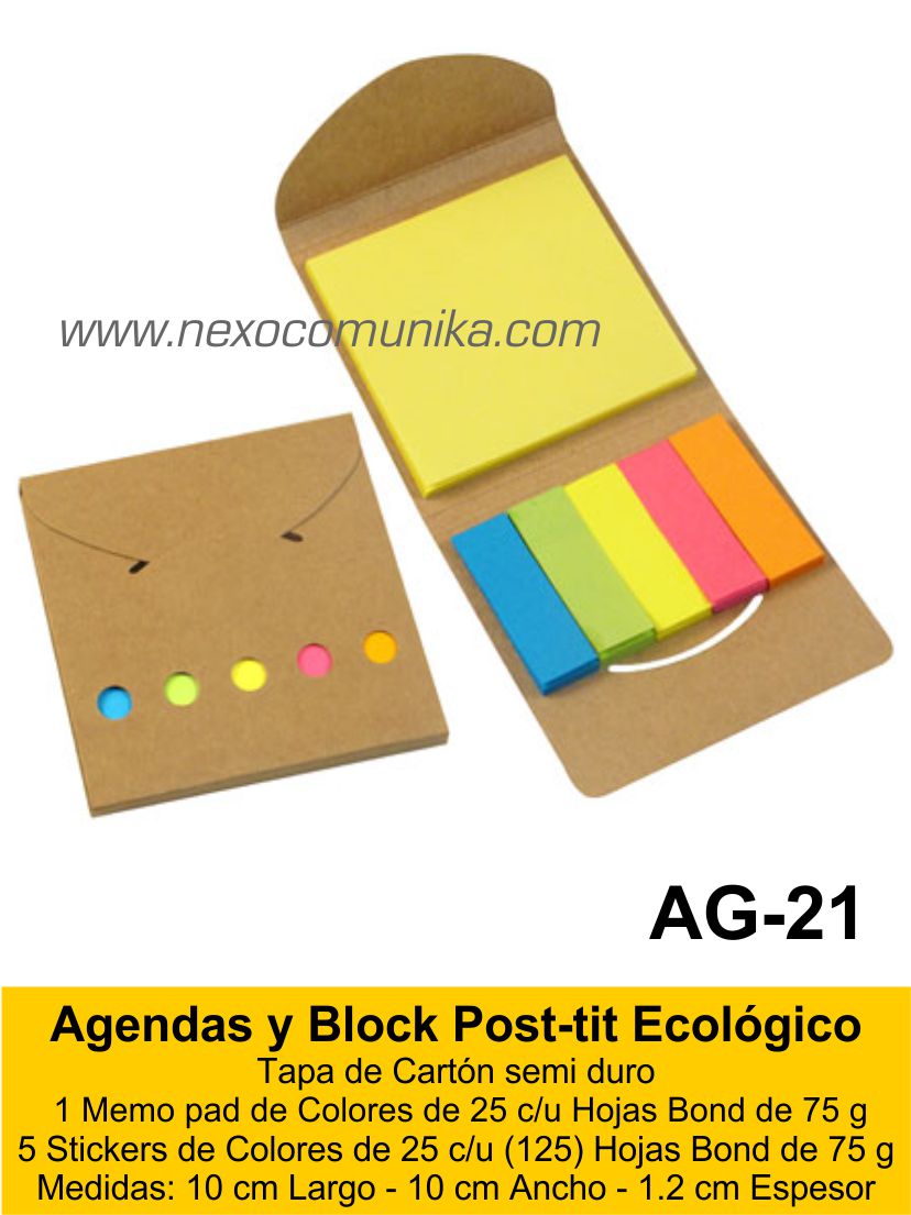 Agendas y Block Post-tit Ecológico 21 - Nexo Comunika SAC