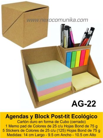 Agendas y Block Post-tit Ecológico 22 - Nexo Comunika SAC