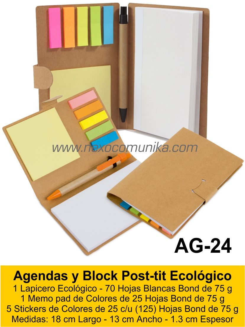 Agendas y Block Post-tit Ecológico 24 - Nexo Comunika SAC