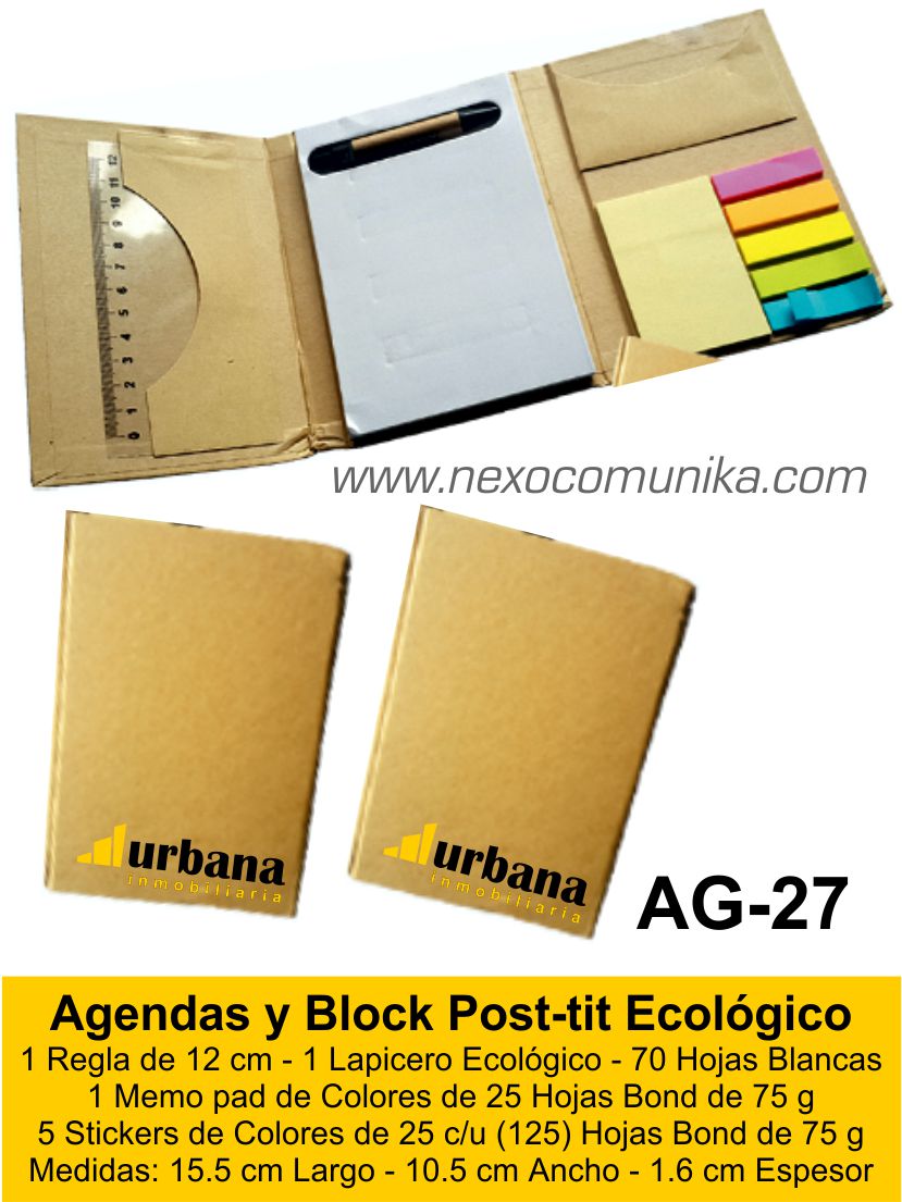 Agendas y Block Post-tit Ecológico 27 - Nexo Comunika SAC