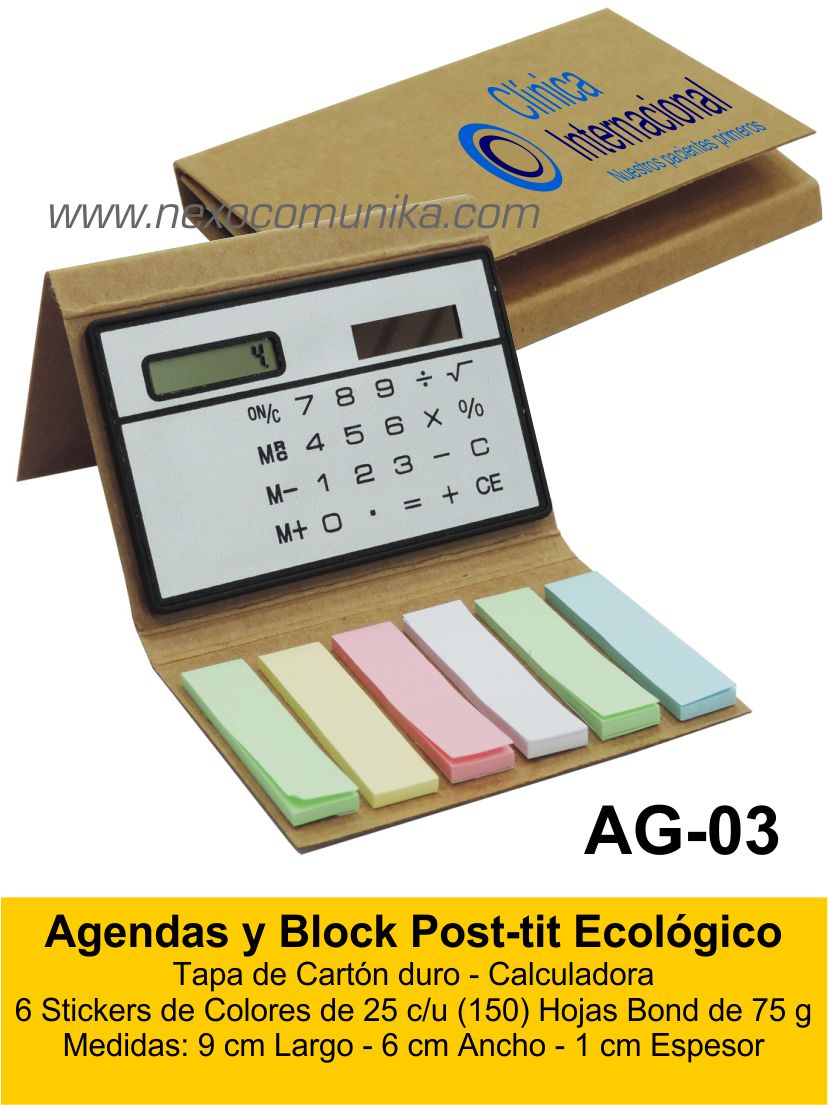 Agendas y Block Post-tit Ecológico 3 - Nexo Comunika SAC