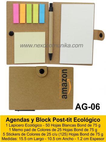 Agendas y Block Post-tit Ecológico 6 - Nexo Comunika SAC