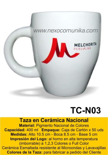Tazas en Ceramica Nacional 03 - Nexo Comunika SAC