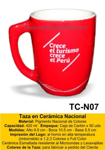 Tazas en Ceramica Nacional 07 - Nexo Comunika SAC