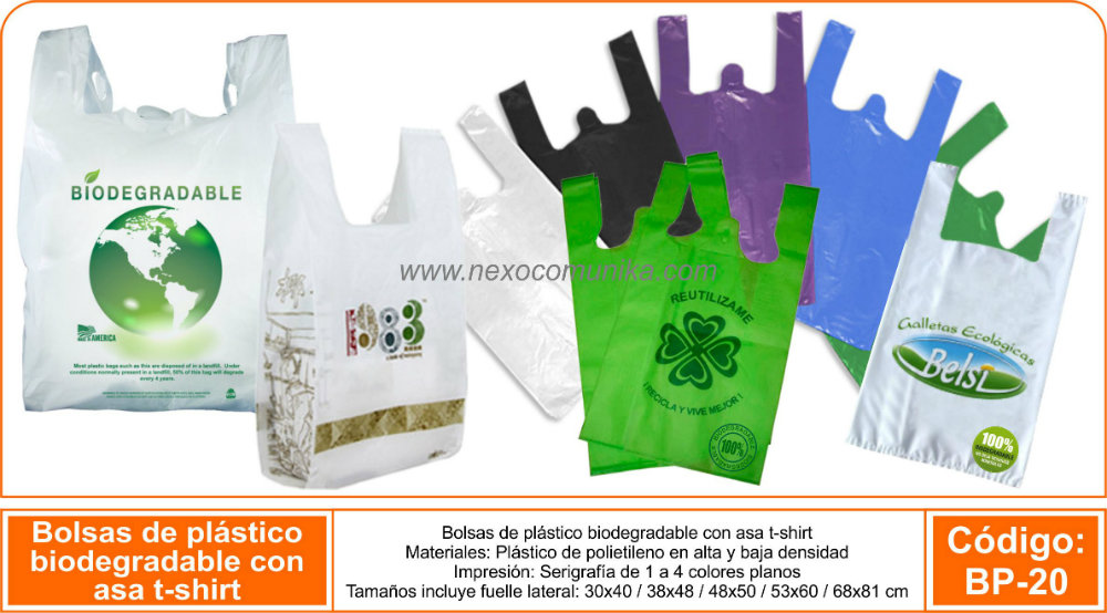 bolsas Plástica con asa T-shirt - Nexo Comunika SAC